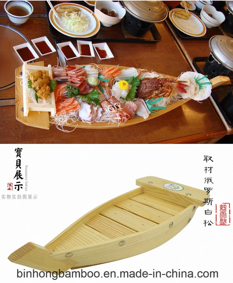 High Quality Japanese Wood Sushi Boat, Bamboo Sushi Boat