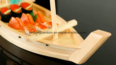 Bateau à sushi en bois japonais de haute qualité, bateau à sushi en bambou